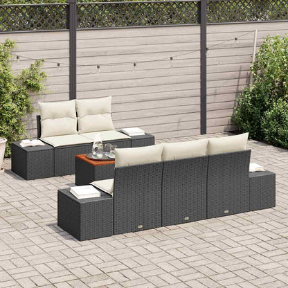 Havesofa Sæt Med Pude 6 Dele Polyrattan - Billede 3