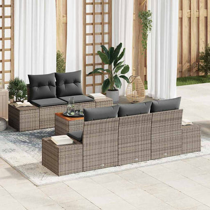 Havesofa Sæt Med Pude 6 Dele Polyrattan