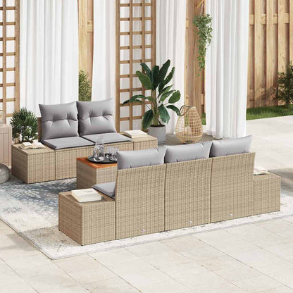 Havesofa Sæt Med Pude 6 Dele Polyrattan