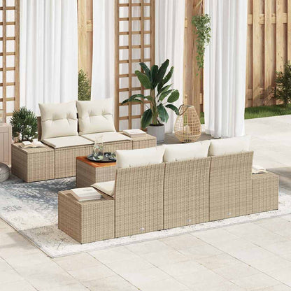 Havesofa Sæt Med Pude 6 Dele Polyrattan