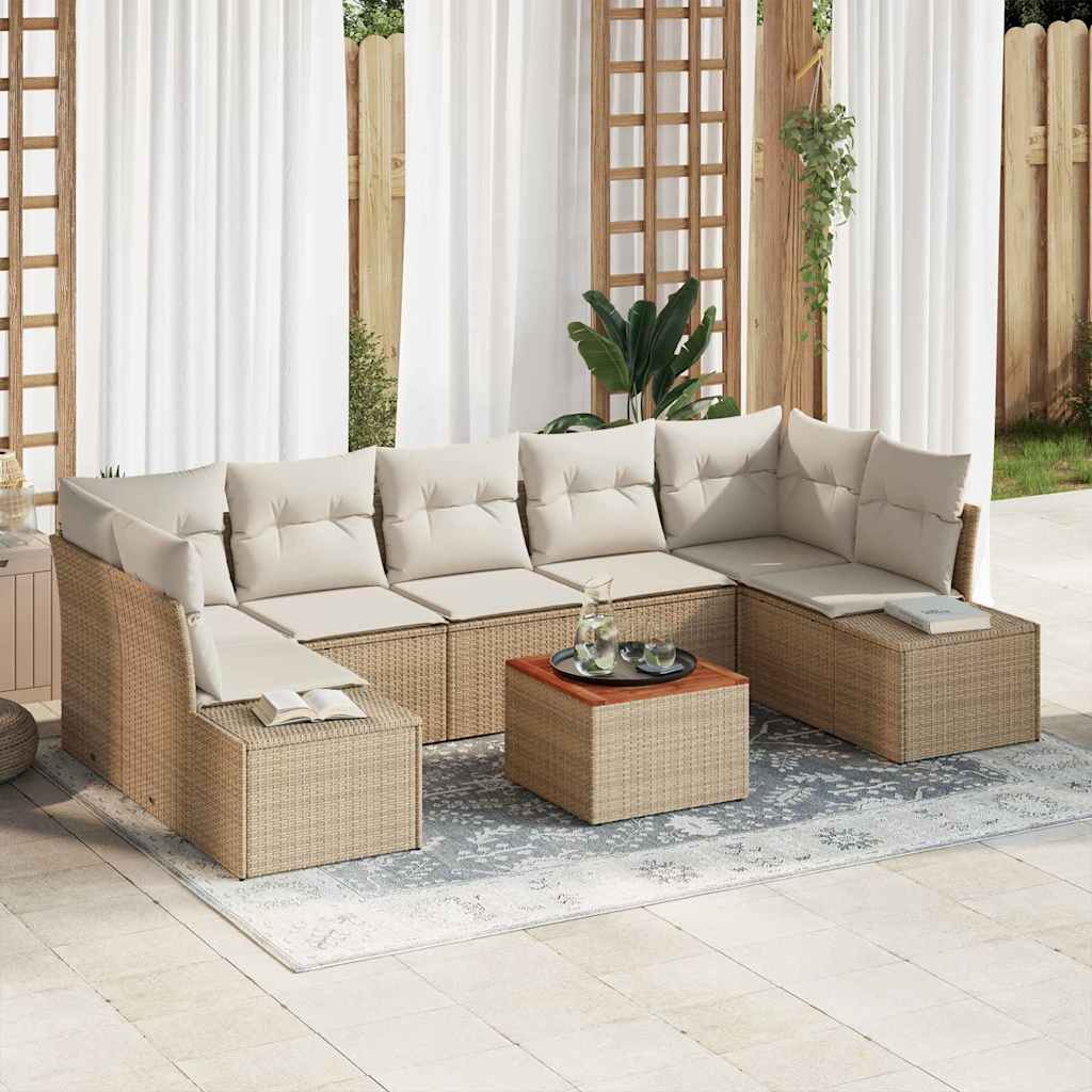 Havesofa Sæt Med Pude 8 Dele Polyrattan - Hovedbillede