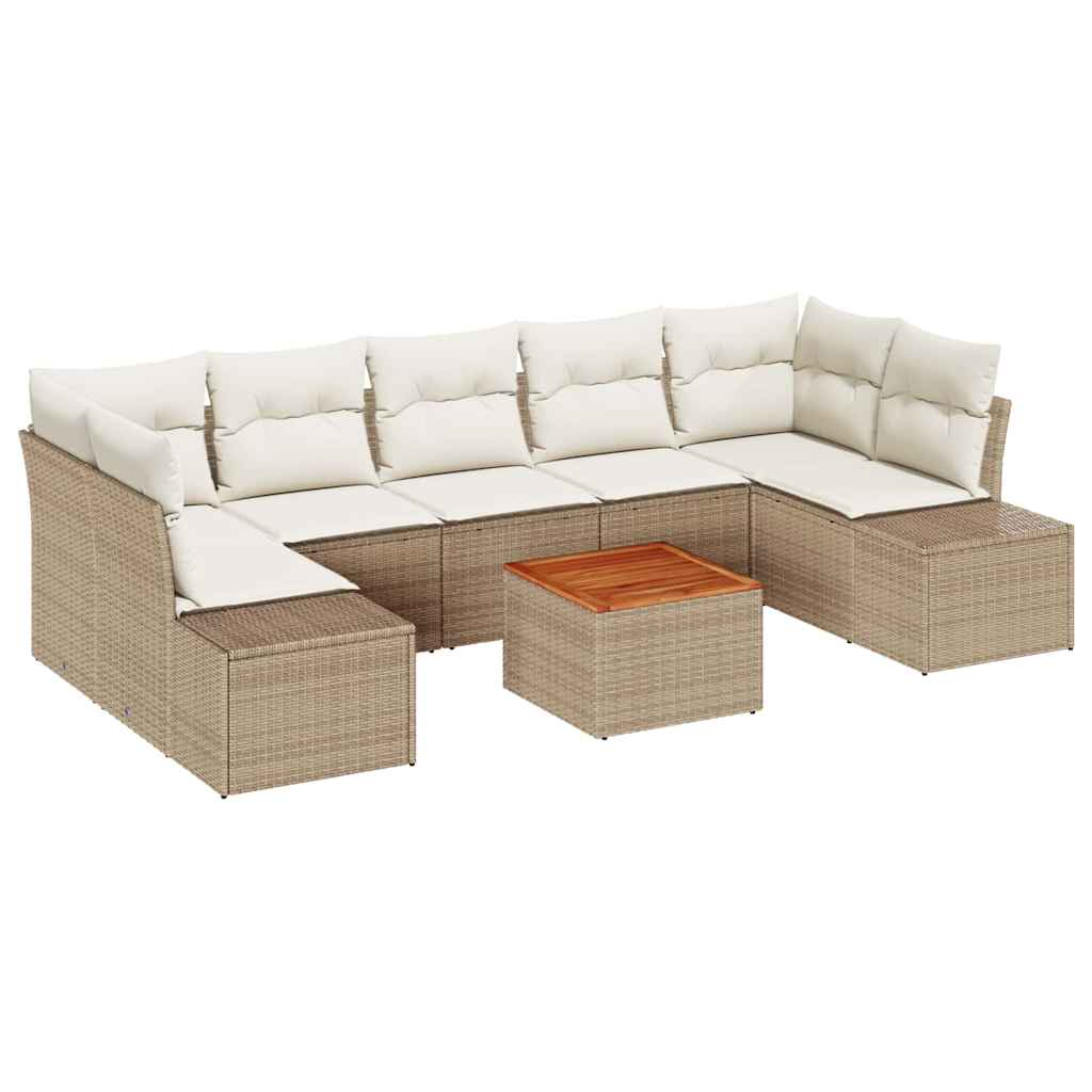 Havesofa Sæt Med Pude 8 Dele Polyrattan - Billede 2