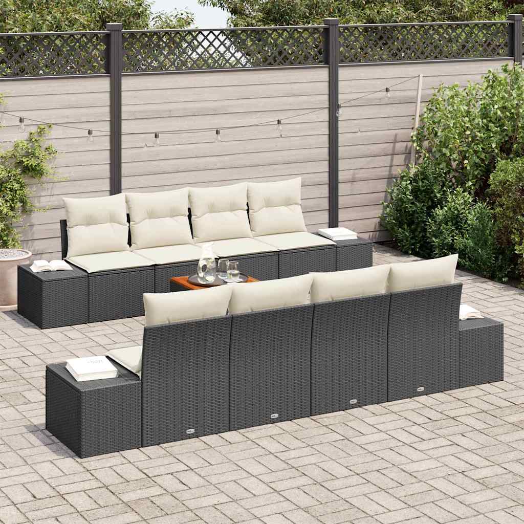 Havesofa Sæt Med Pude 9 Dele Polyrattan - Billede 3