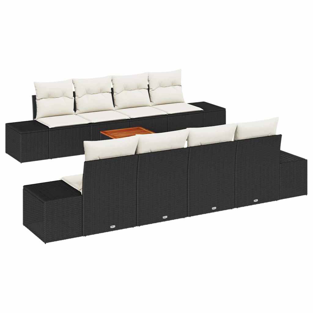 Havesofa Sæt Med Pude 9 Dele Polyrattan - Billede 2