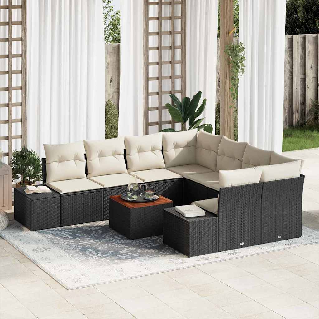 Havesofa Sæt Med Pude 9 Dele Polyrattan - Variant 3347936