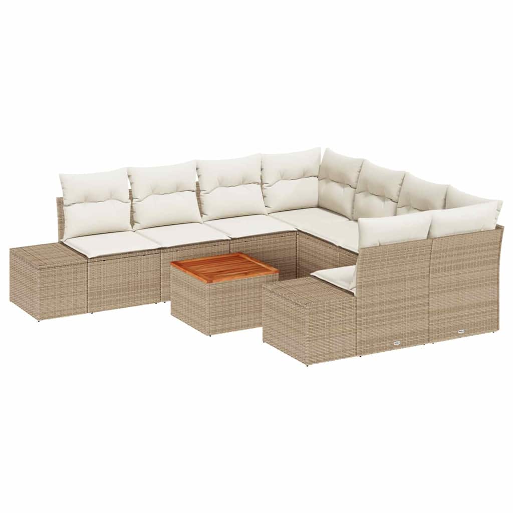 Havesofa Sæt Med Pude 9 Dele Polyrattan - Billede 2