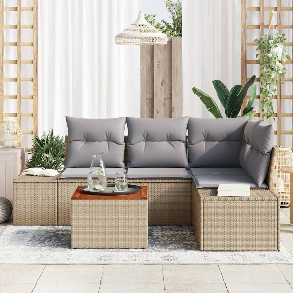 Havesofa Sæt 5 Stk. Polyrattan - Billede 3