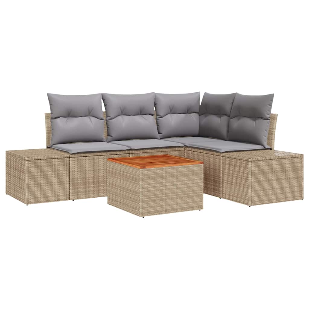 Havesofa Sæt 5 Stk. Polyrattan - Billede 2