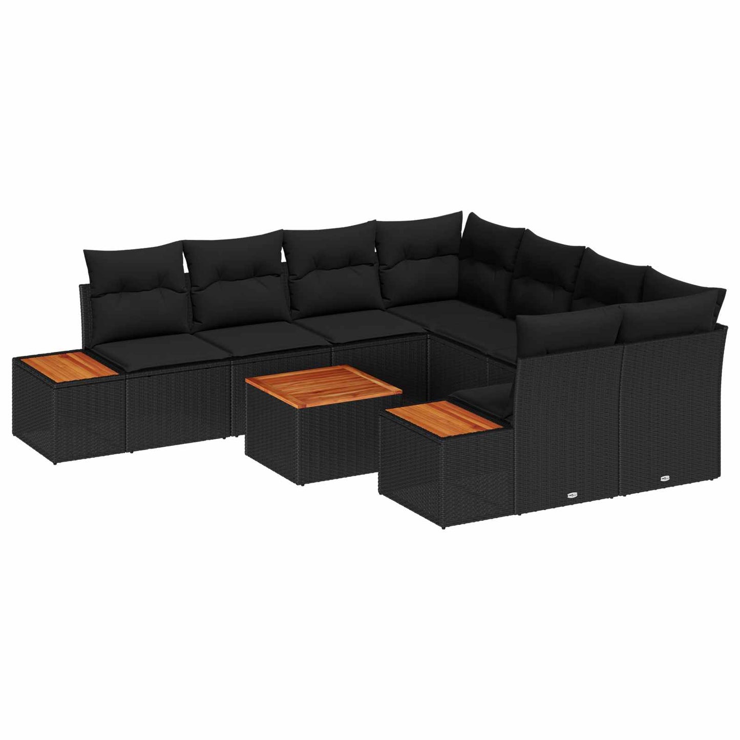 Havesofa Sæt Med Pude 9 Dele Poly Rattan