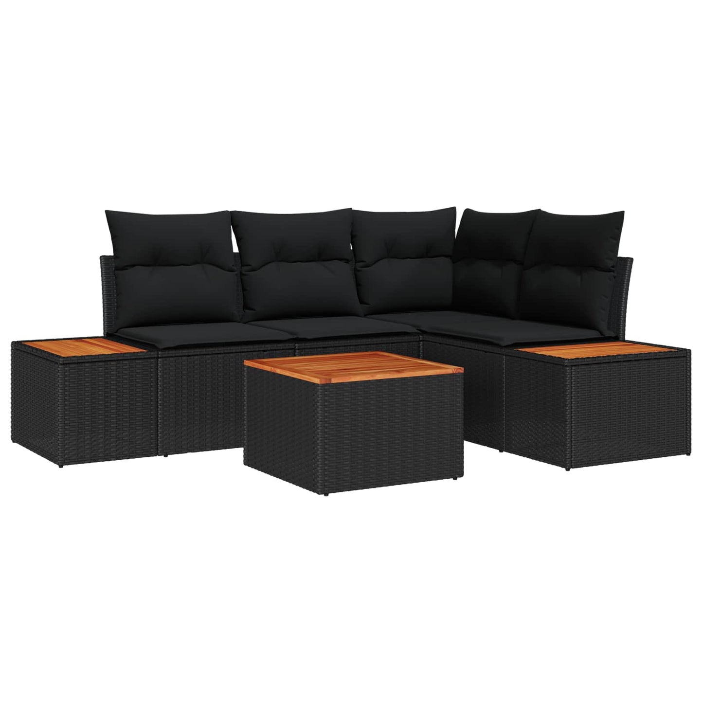 Havesofa Sæt Med Pude 5 Dele Poly Rattan