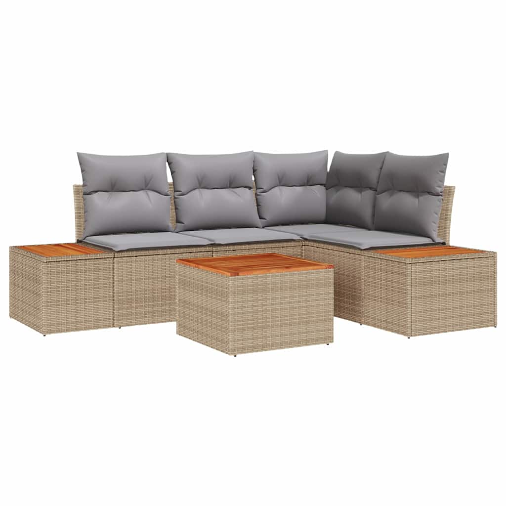Havesofa Sæt 5 Stk. Poly Rattan - Billede 2