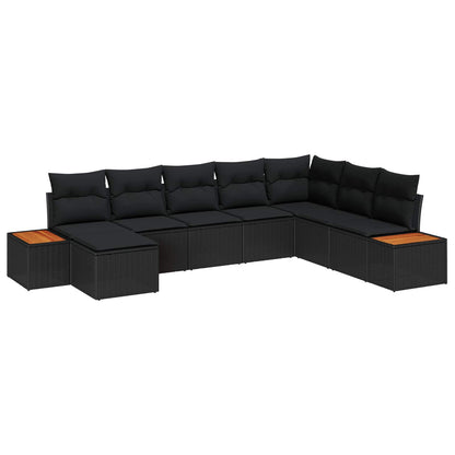 Havesofa Sæt Med Pude 8 Dele Poly Rattan - Hovedbillede