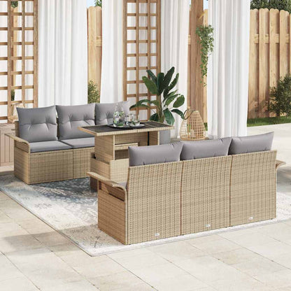 Havesofa Sæt Med Pude 7 Dele Polyrattan
