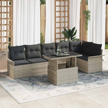 Havesofa Sæt Med Pude 7 Dele Poly Rattan