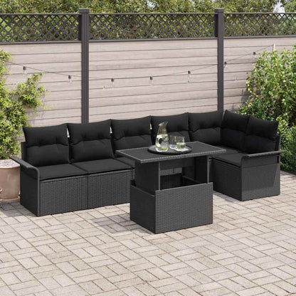 Havesofa Sæt Med Pude 7 Dele Poly Rattan