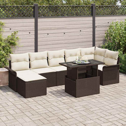 Havesofa Sæt Med Pude 8 Dele Poly Rattan