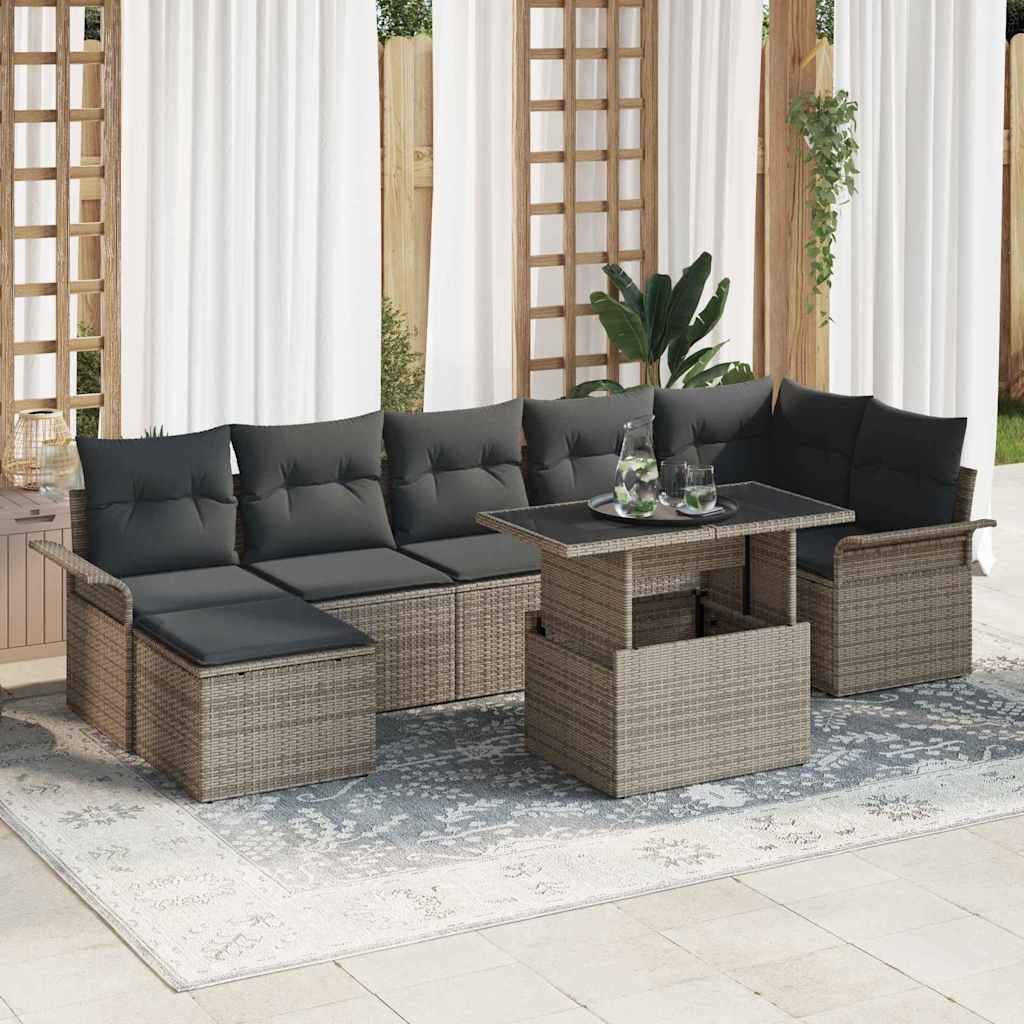 Havesofa Sæt Med Pude 8 Dele Poly Rattan