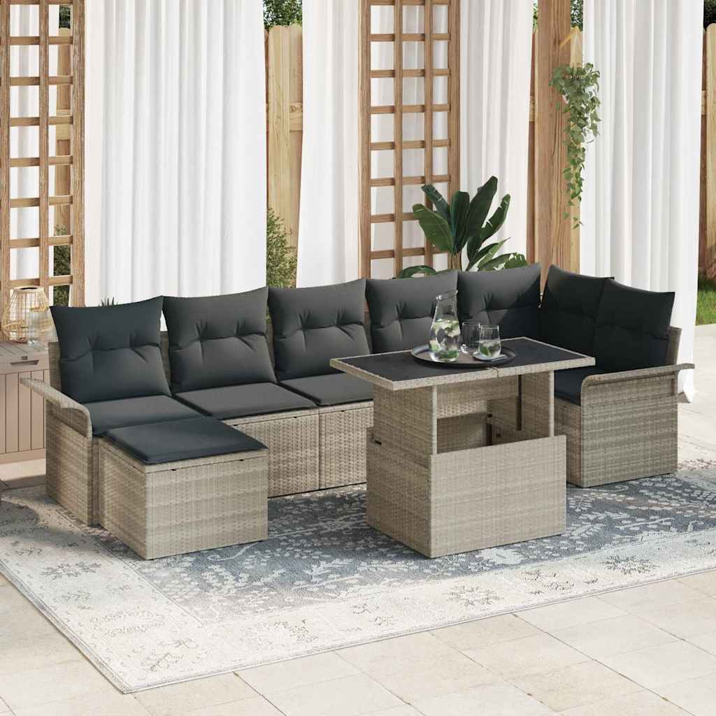 Havesofa Sæt Med Pude 8 Dele Poly Rattan
