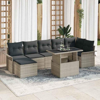 Havesofa Sæt Med Pude 8 Dele Poly Rattan