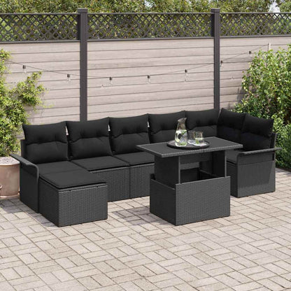 Havesofa Sæt Med Pude 8 Dele Poly Rattan