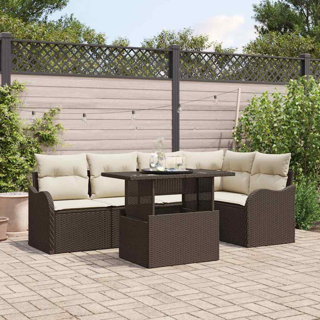 Spisestuesæt 6 Stk. Poly Rattan - Variant 3348464