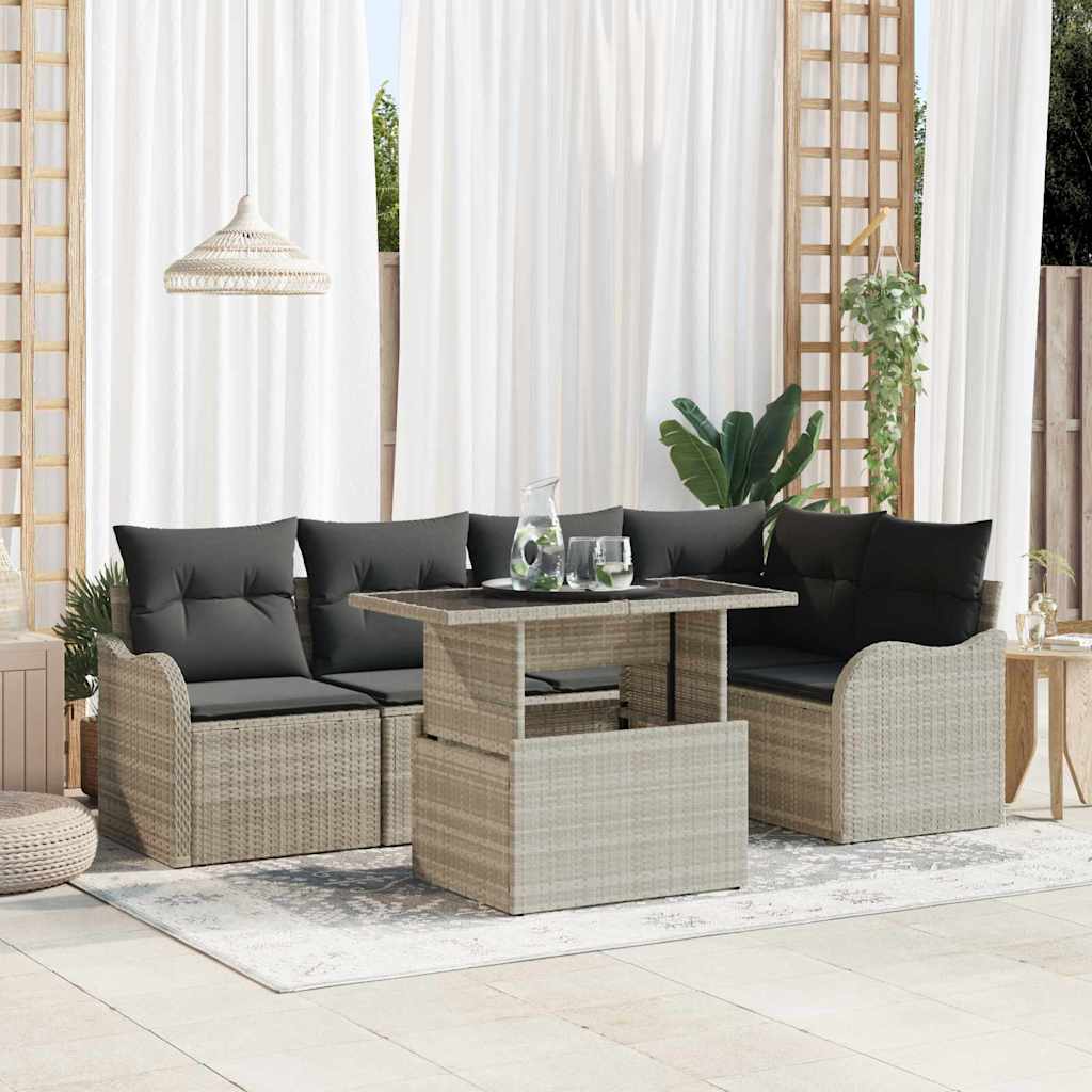 Spisestuesæt 6 Stk. Poly Rattan - Variant 3348468