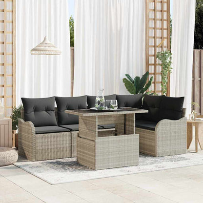 Spisestuesæt 6 Stk. Poly Rattan - Variant 3348468