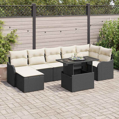Havesofa Sæt Med Pude 8 Dele Poly Rattan - Hovedbillede