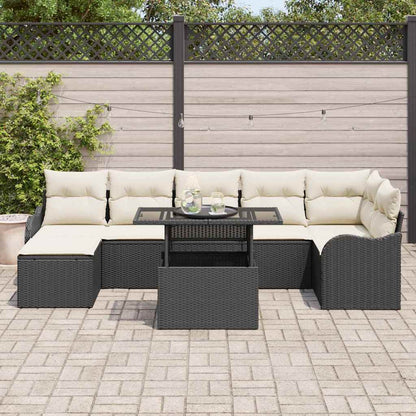 Havesofa Sæt Med Pude 8 Dele Poly Rattan - Billede 3