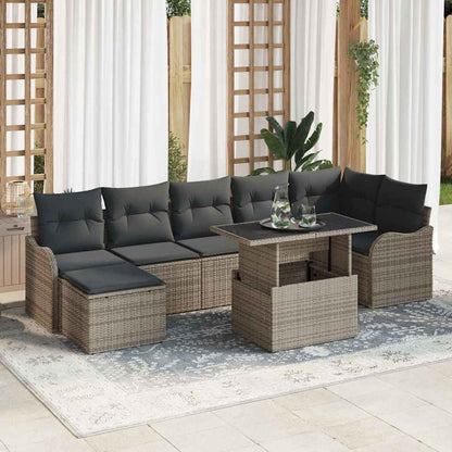 Havesofa Sæt Med Pude 8 Dele Poly Rattan