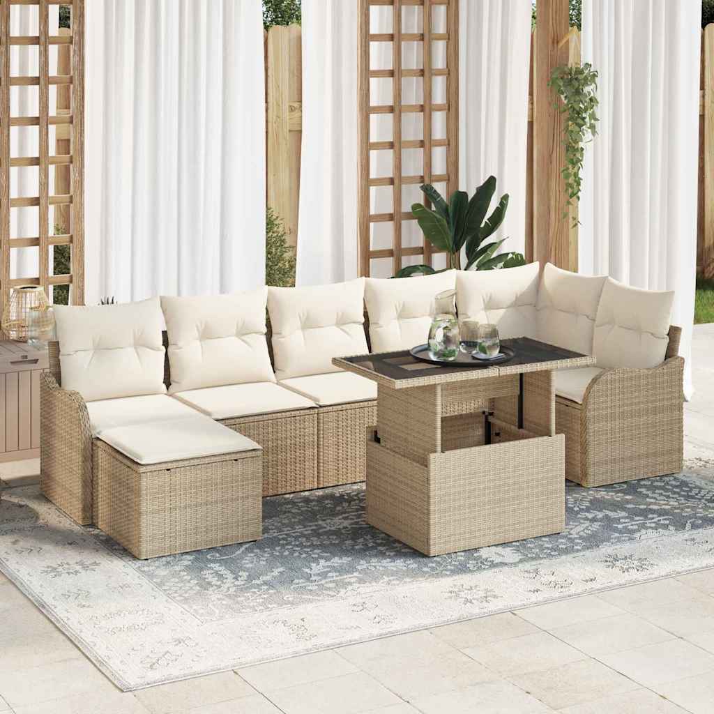 Havesofa Sæt Med Pude 8 Dele Poly Rattan