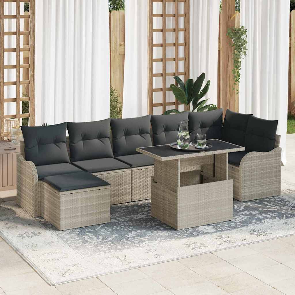 Havesofa Sæt Med Pude 8 Dele Poly Rattan
