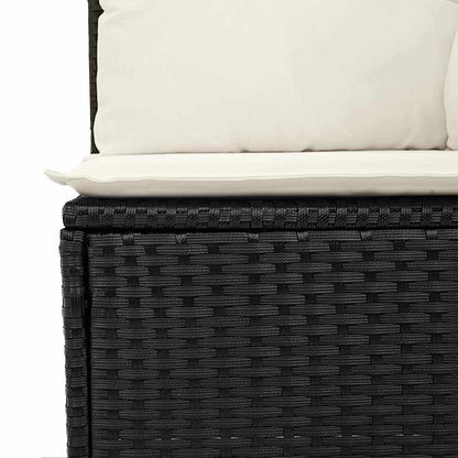 Havesofa Sæt 7 Stk. Sort Og Cream Polyrattan - Billede 9