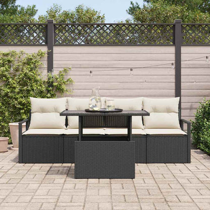 Havesofa Sæt Med Opbevaring 5 Dele Polyrattan - Billede 3
