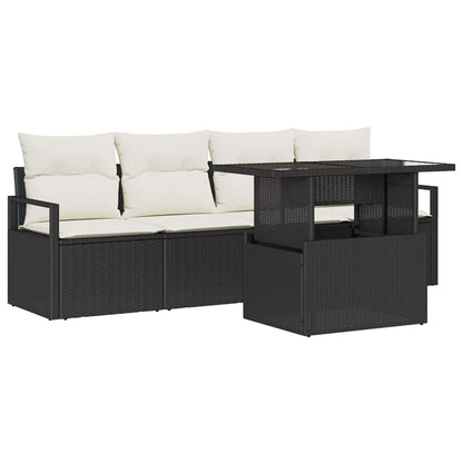 Havesofa Sæt Med Opbevaring 5 Dele Polyrattan - Billede 2