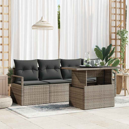 Havesofa Sæt Med Opbevaring 5 Dele Polyrattan