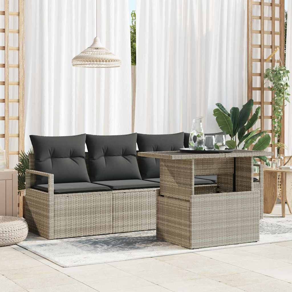 Havesofa Sæt Med Opbevaring 5 Dele Polyrattan