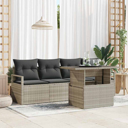 Havesofa Sæt Med Opbevaring 5 Dele Polyrattan