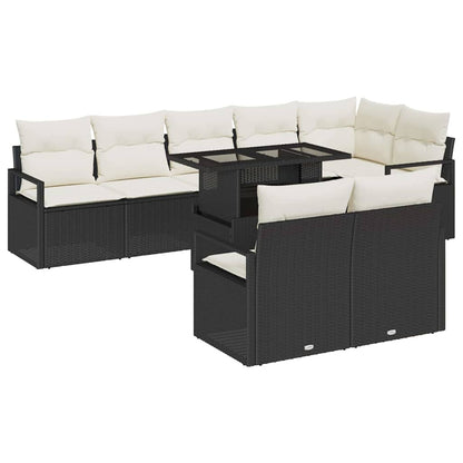 Havesofa Sæt Med Pude 9 Dele Polyrattan - Billede 2