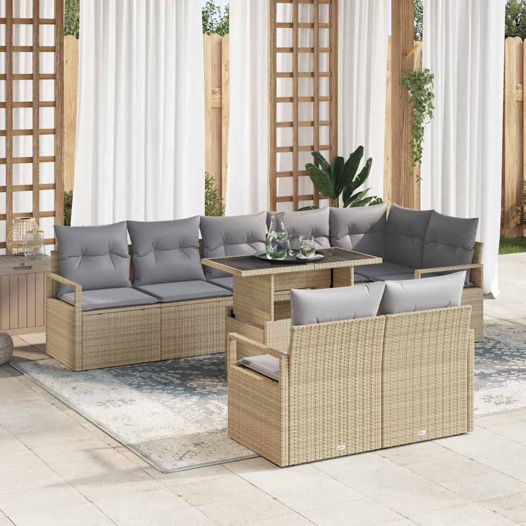 Havesofa Sæt Med Pude 9 Dele Polyrattan