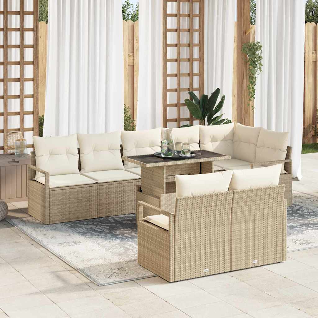 Havesofa Sæt Med Pude 9 Dele Polyrattan