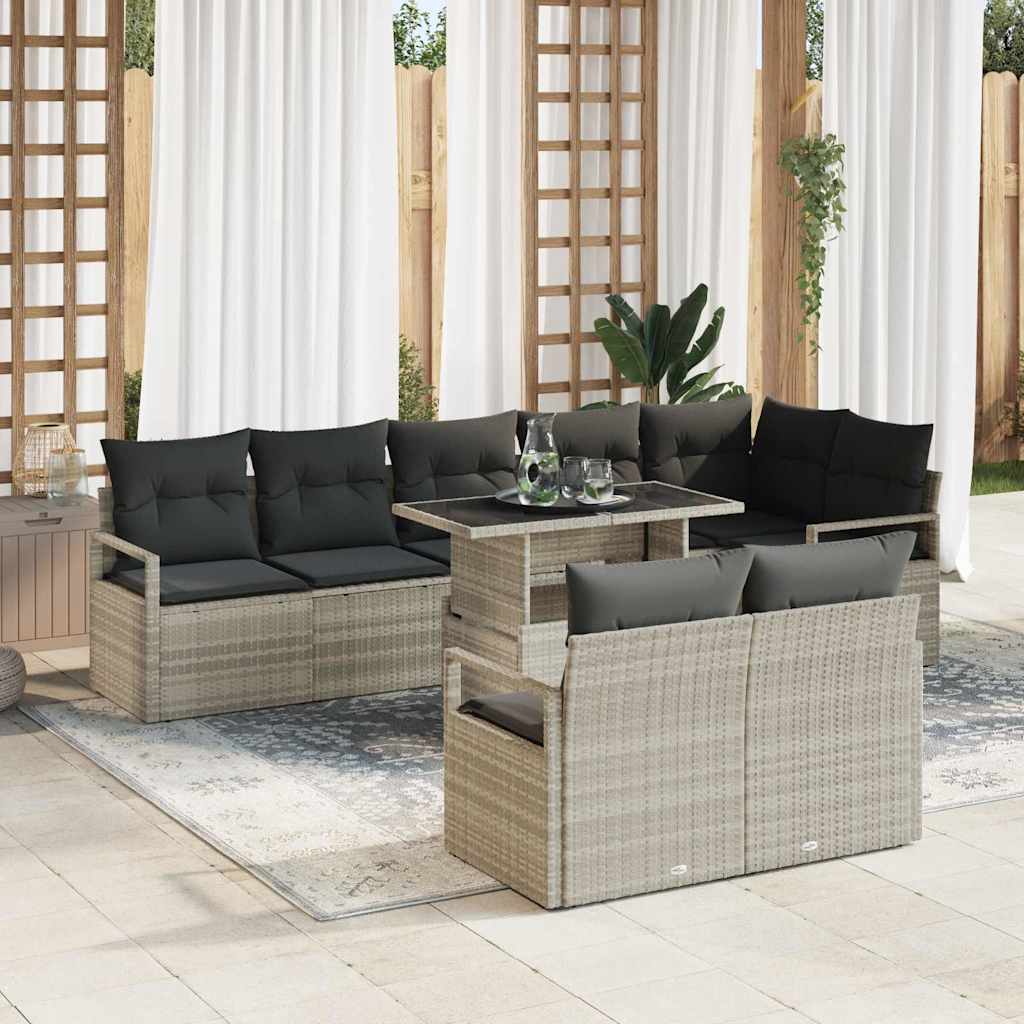 Havesofa Sæt Med Pude 9 Dele Polyrattan