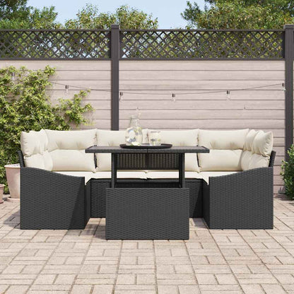 Havesofa Sæt Med Pude 7 Dele Polyrattan - Billede 3