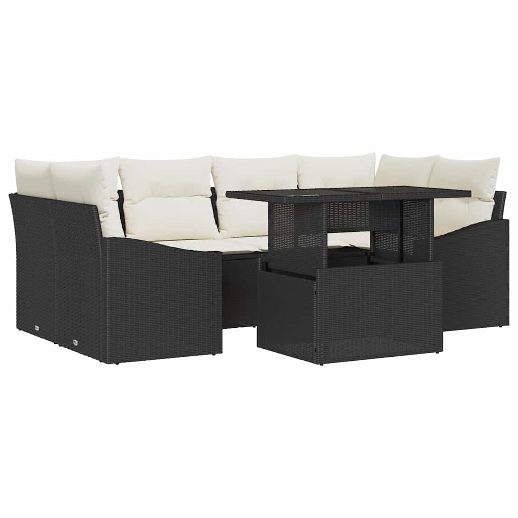 Havesofa Sæt Med Pude 7 Dele Polyrattan - Billede 2