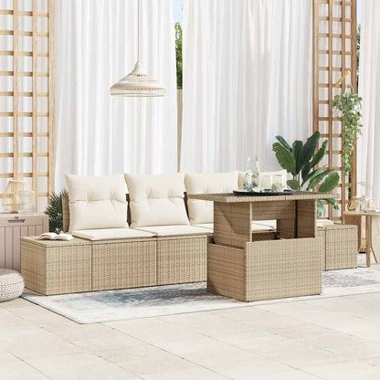 Sofa Sæt Med Pude 5 Dele Polyrattan