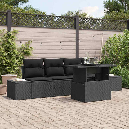 Sofa Sæt Med Pude 5 Dele Polyrattan