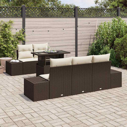 Sofa Sæt Med Pude 6 Dele Og Polyrattan - Billede 3