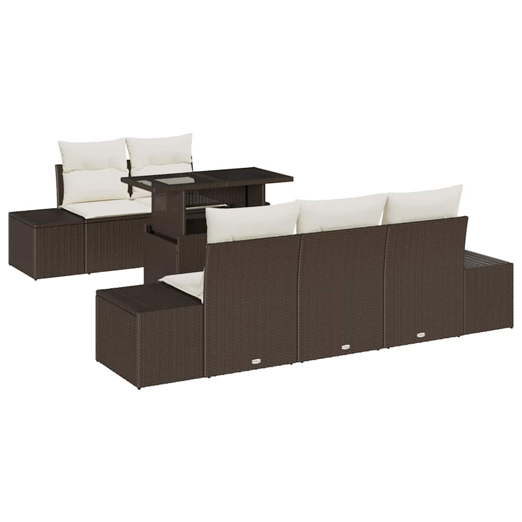 Sofa Sæt Med Pude 6 Dele Og Polyrattan - Billede 2