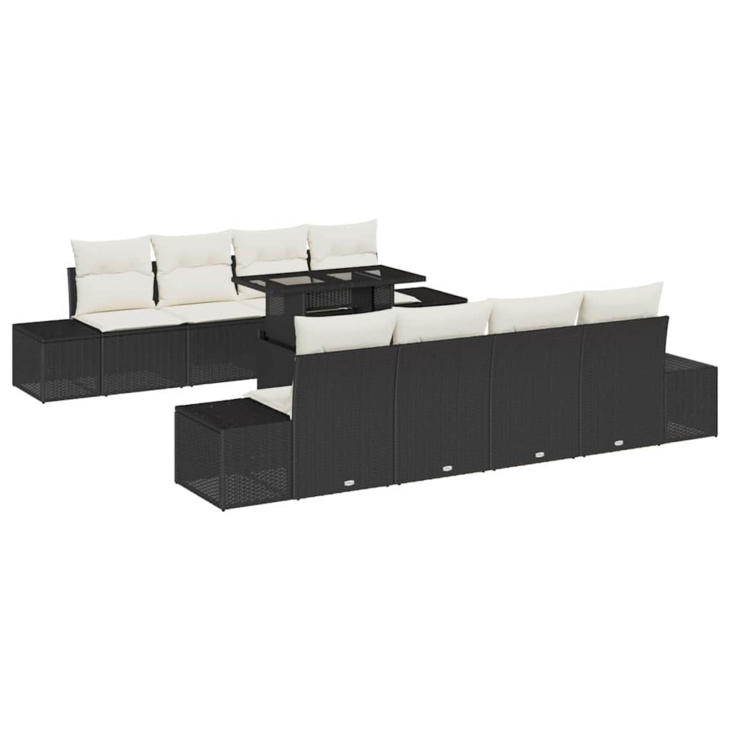 Havesofa Sæt Med Pude 9 Dele Polyrattan - Billede 2