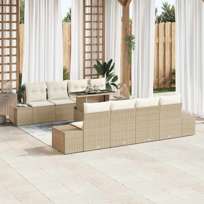 Havesofa Sæt Med Pude 9 Dele Polyrattan - Variant 3349147